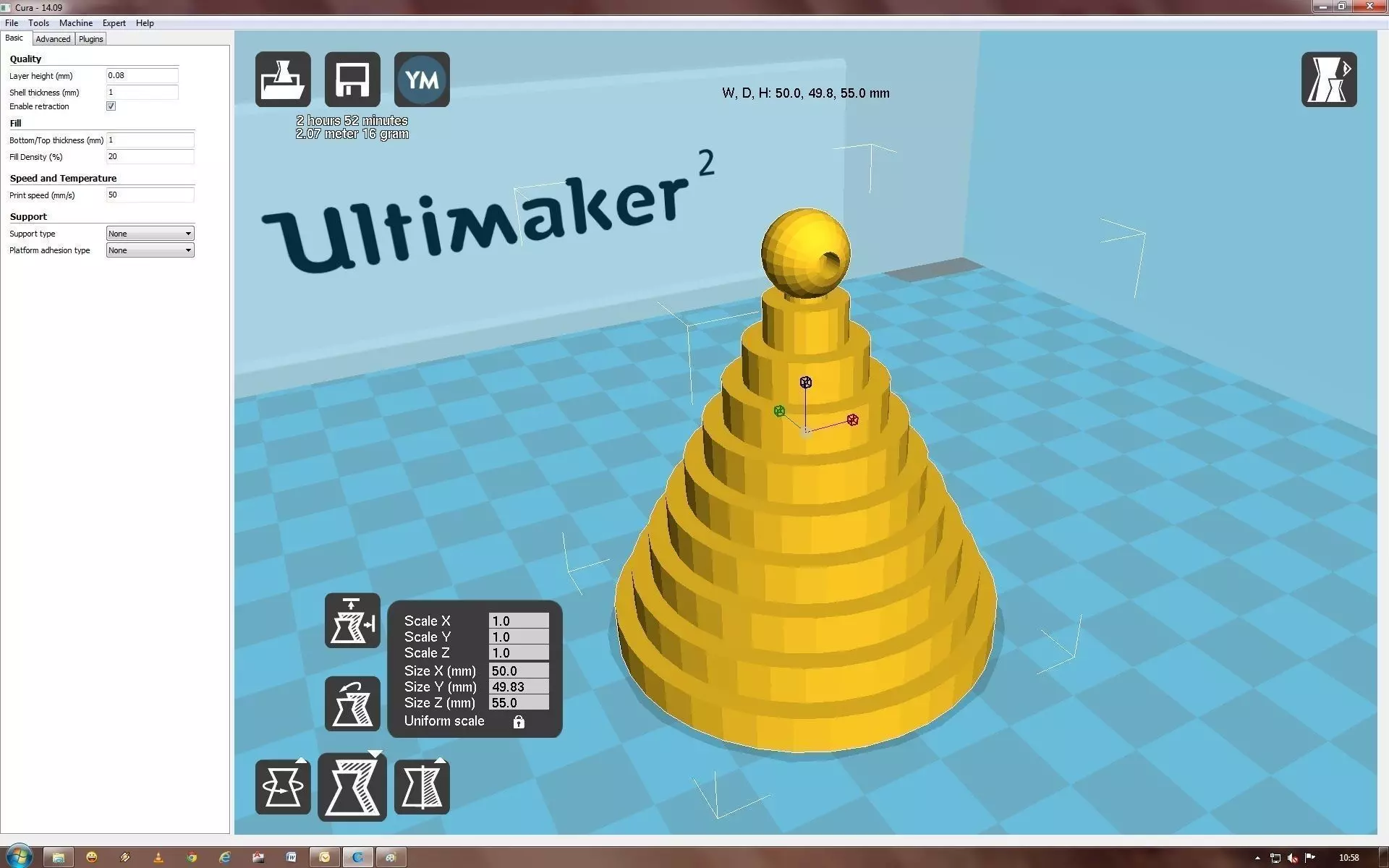 Snowflake pyramid 3D print model_0