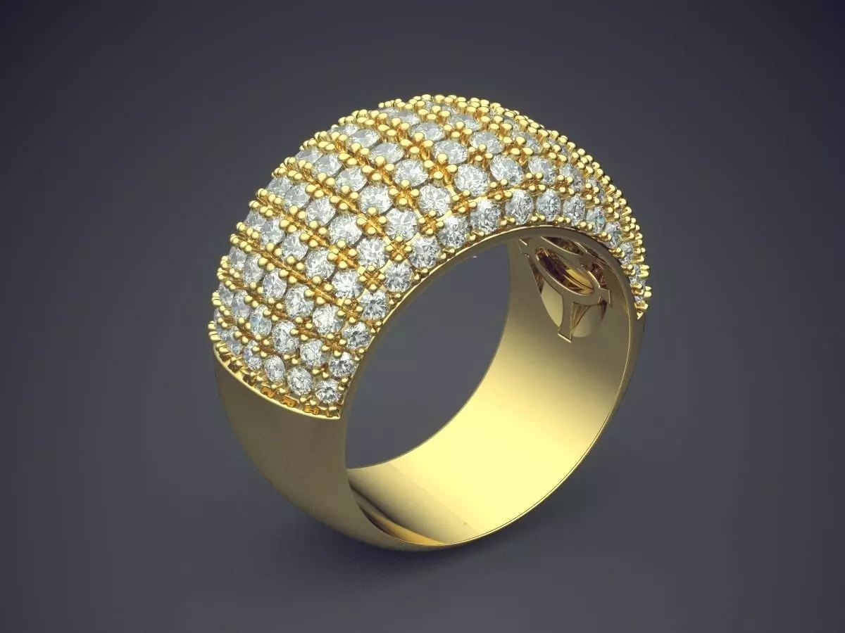 Very Thick Ring Covered With Diamonds CAD 5426 3D print model