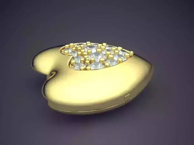 Heart Shaped Jewerly Piece With Small Diamond Heart In The Middle CAD 5420