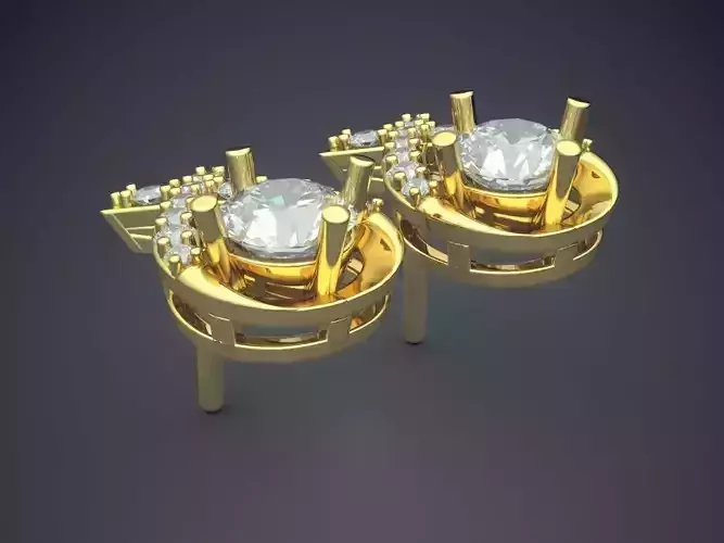 Luxurious Earrings With A Lot Of Diamonds CAD 5416 3D print model