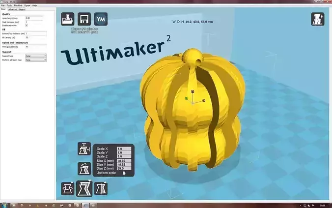 Snowflake pumpkin on computer screen 3D print model