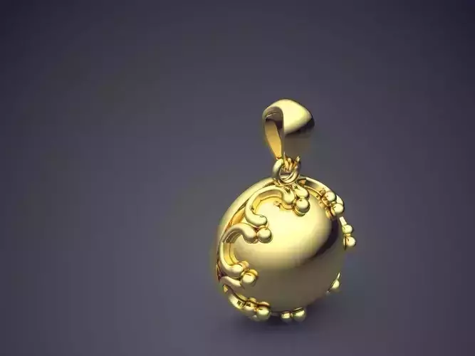 Simple Pendant With Half Sphere Ornament CAD 5409