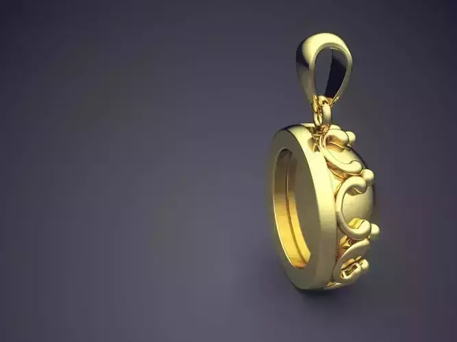 Simple Pendant With Half Sphere Ornament CAD 5409