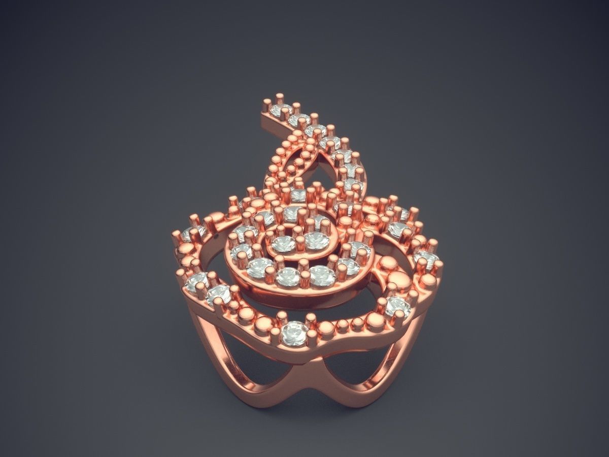 Unique Brooch Covered With Diamonds CAD 5407 3D print model_2