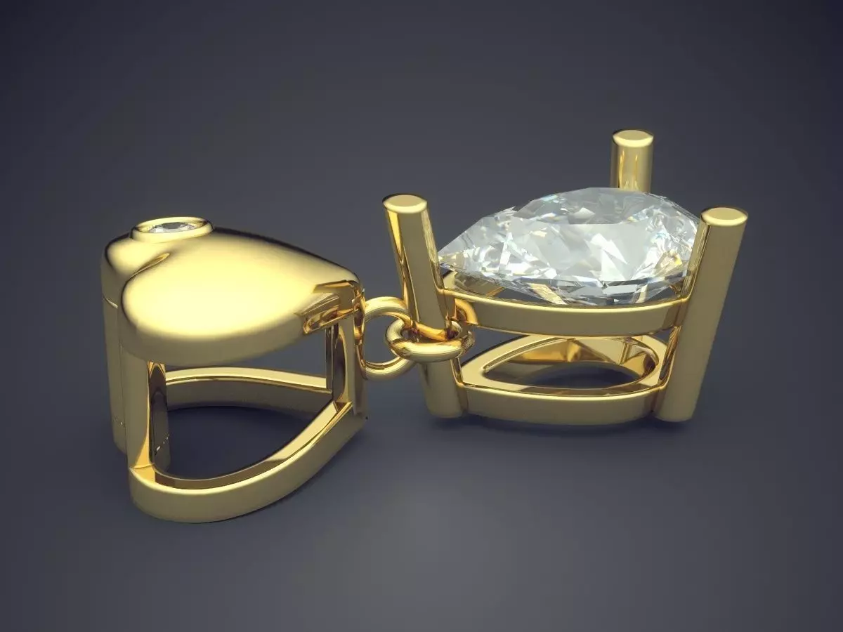 Pendant With Diamonds CAD-5405 3D print model_3