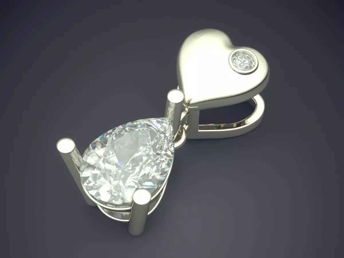 Pendant With Diamonds CAD-5405 3D print model_1