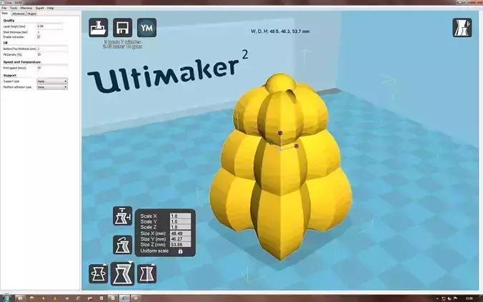 Snowflake banana on computer screen 3D print model