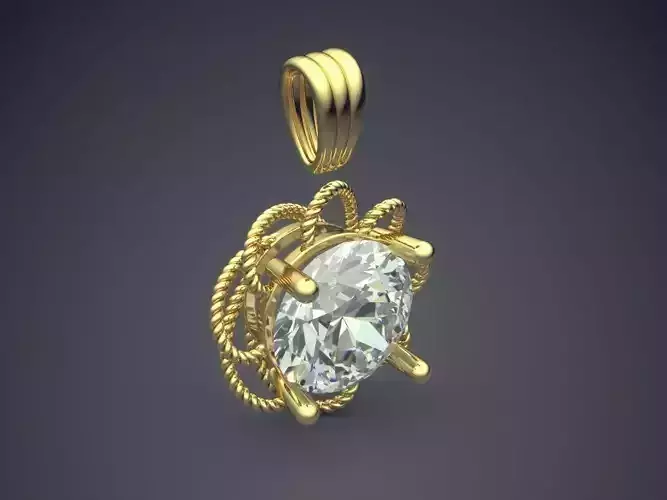 Pendant With Huge Diamonds And Ropes Around It CAD 5400