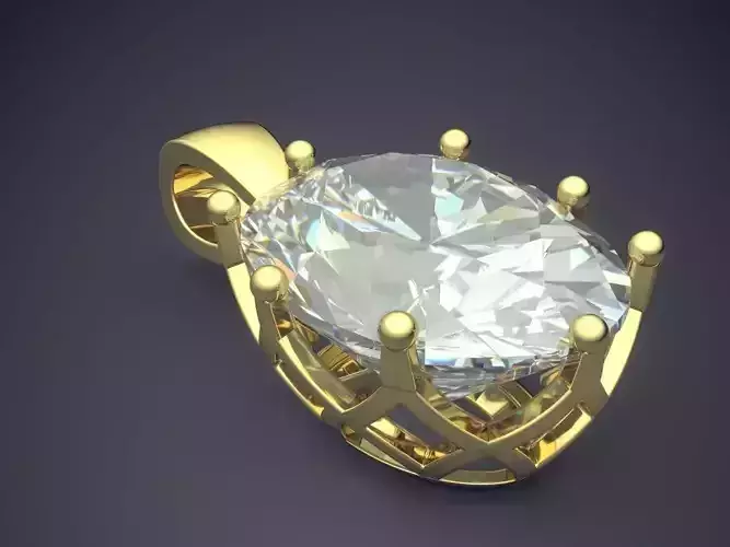 Pendant With Diamond CAD-5392 3D print model