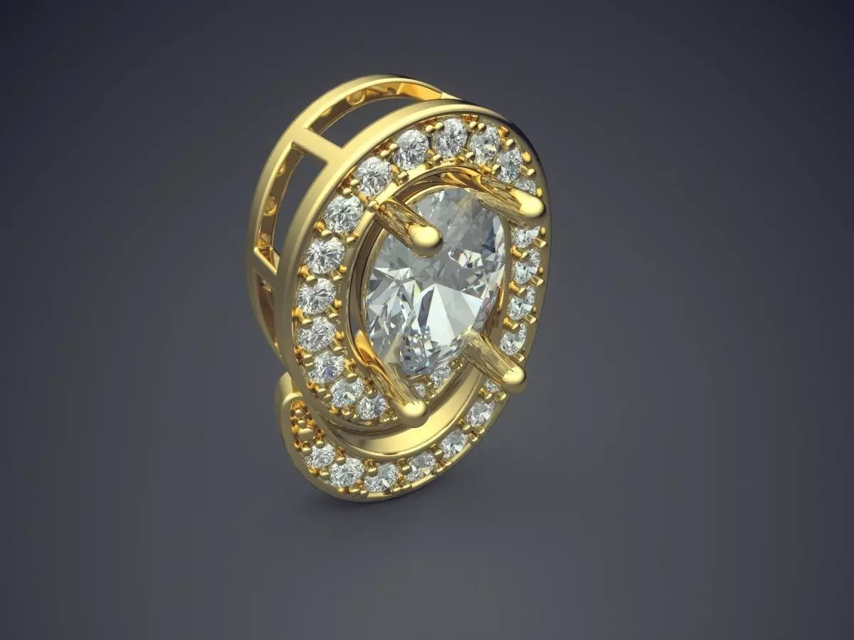 Pendant With Diamonds CAD-5394 3D print model_0