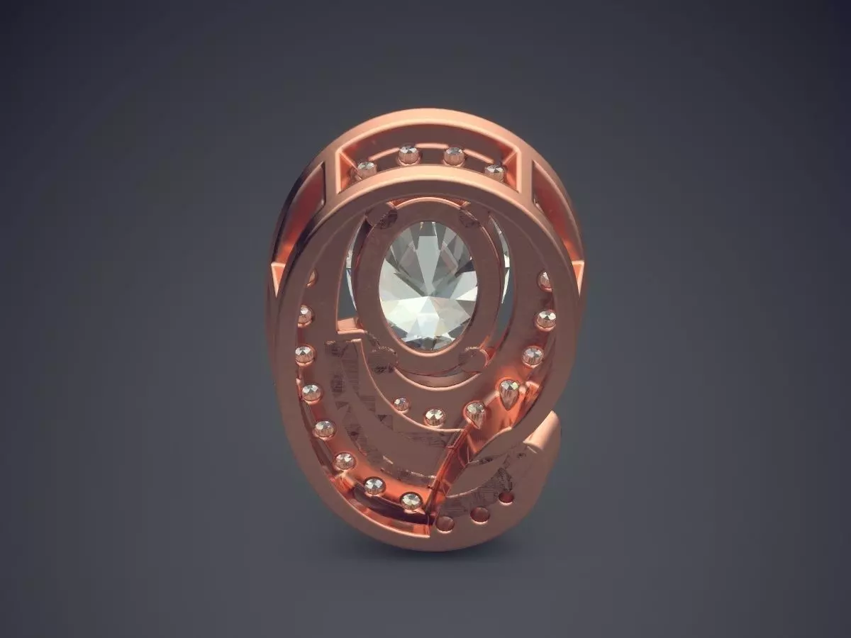 Pendant With Diamonds CAD-5394 3D print model_2