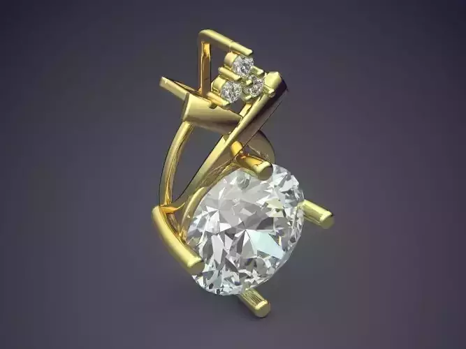 Pendant With Diamonds CAD-5389 3D print model