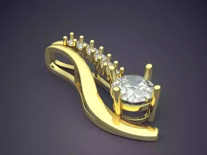 Pendant With A Line Of Diamonds CAD 5385 