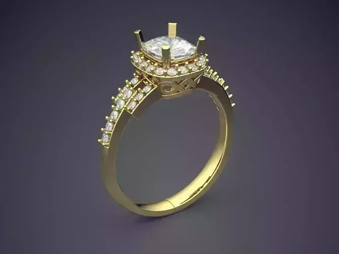 Engagement Ring With Diamonds CAD-5384