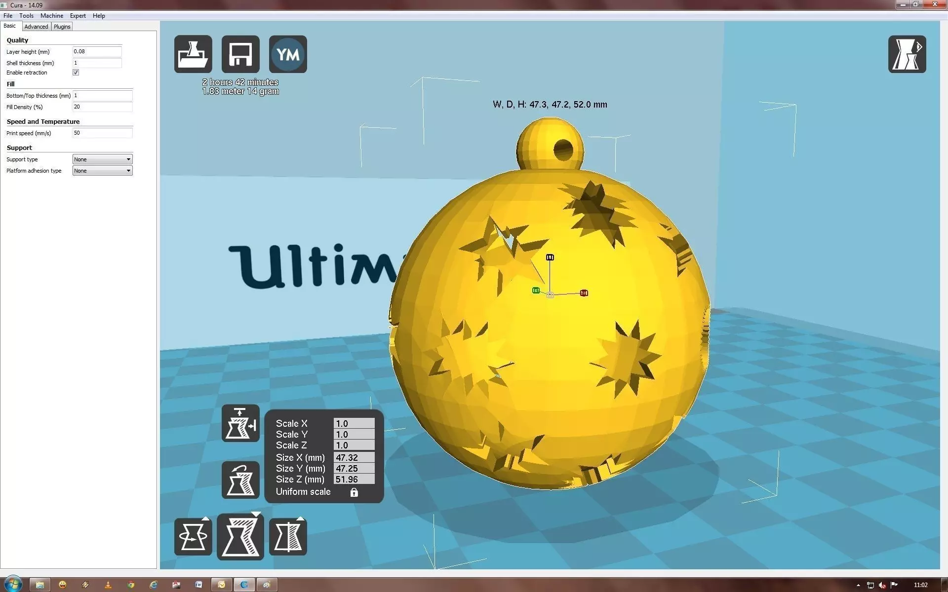 Snowflake ornament 3D print model_0