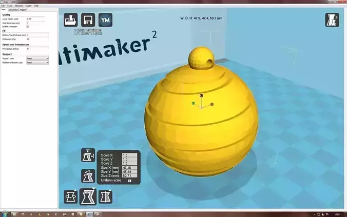 Snowflake computer screen showing bee 3D print model