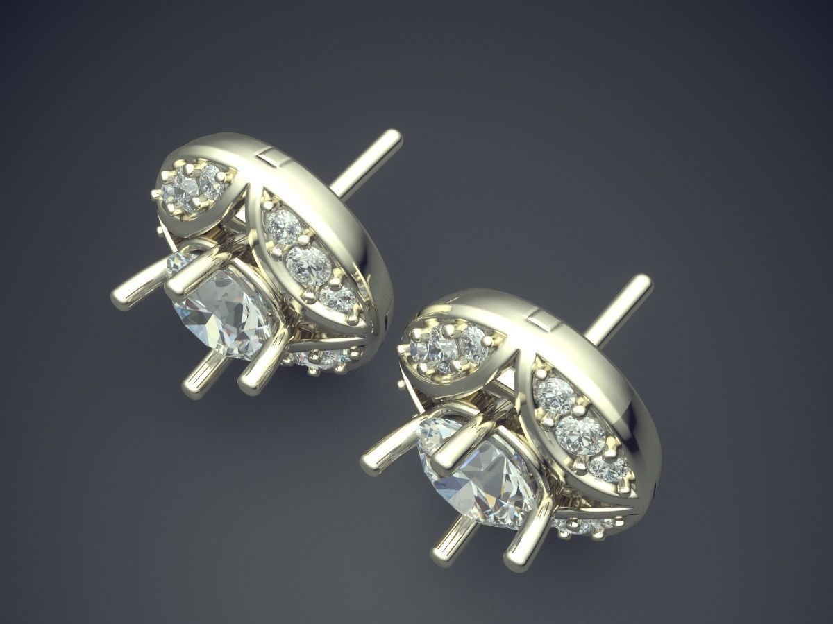 Earrings With Diamonds CAD-5364 3D print model_1