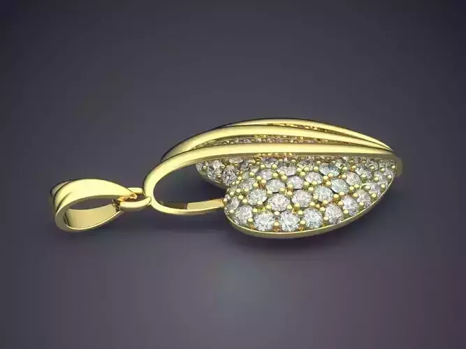 Pendant With Heart Covered In Diamonds CAD 5358
