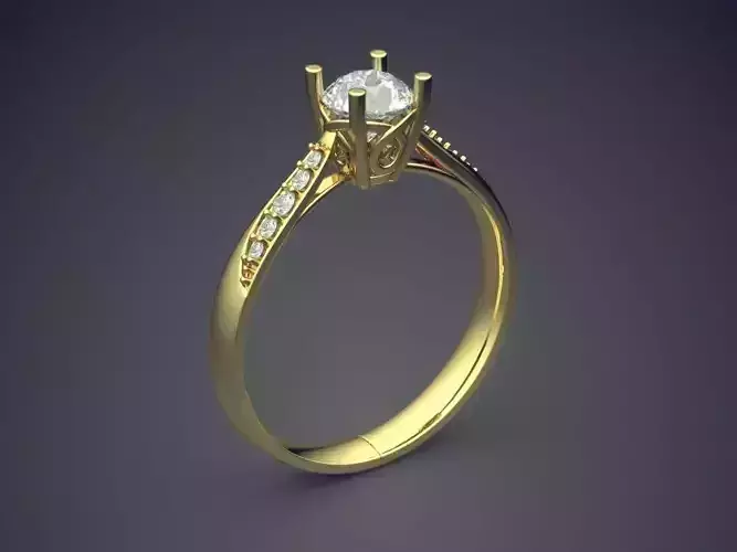 Engagement Ring With Diamonds CAD-5348