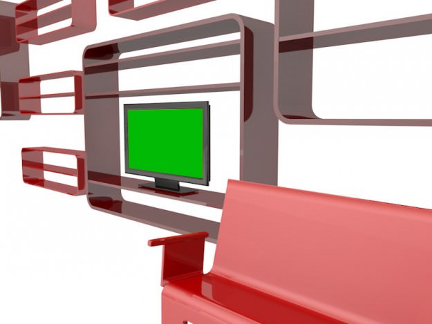 Minimal Design Furniture Set and Led TV Free 3D model_3