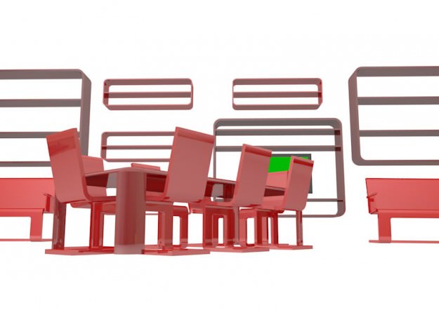 Minimal Design Furniture Set and Led TV Free 3D model_1