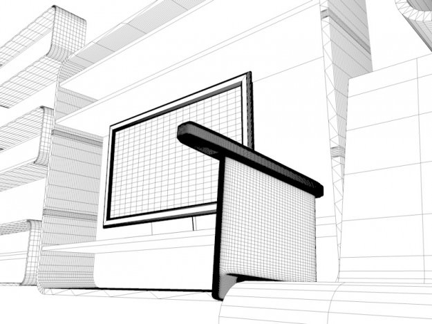 Minimal Design Furniture Set and Led TV Free 3D model_5