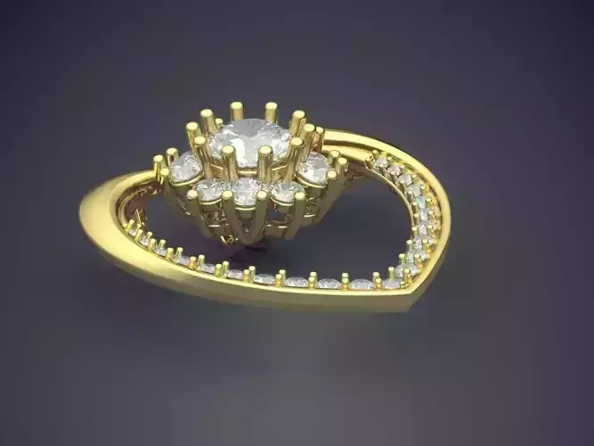 Hollow Heart Shaped Brooch With Diamonds Inside CAD 5342