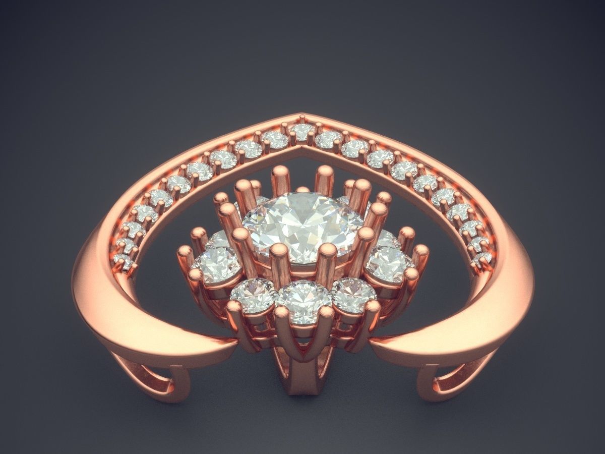 Hollow Heart Shaped Brooch With Diamonds Inside CAD 5342 3D print model_2