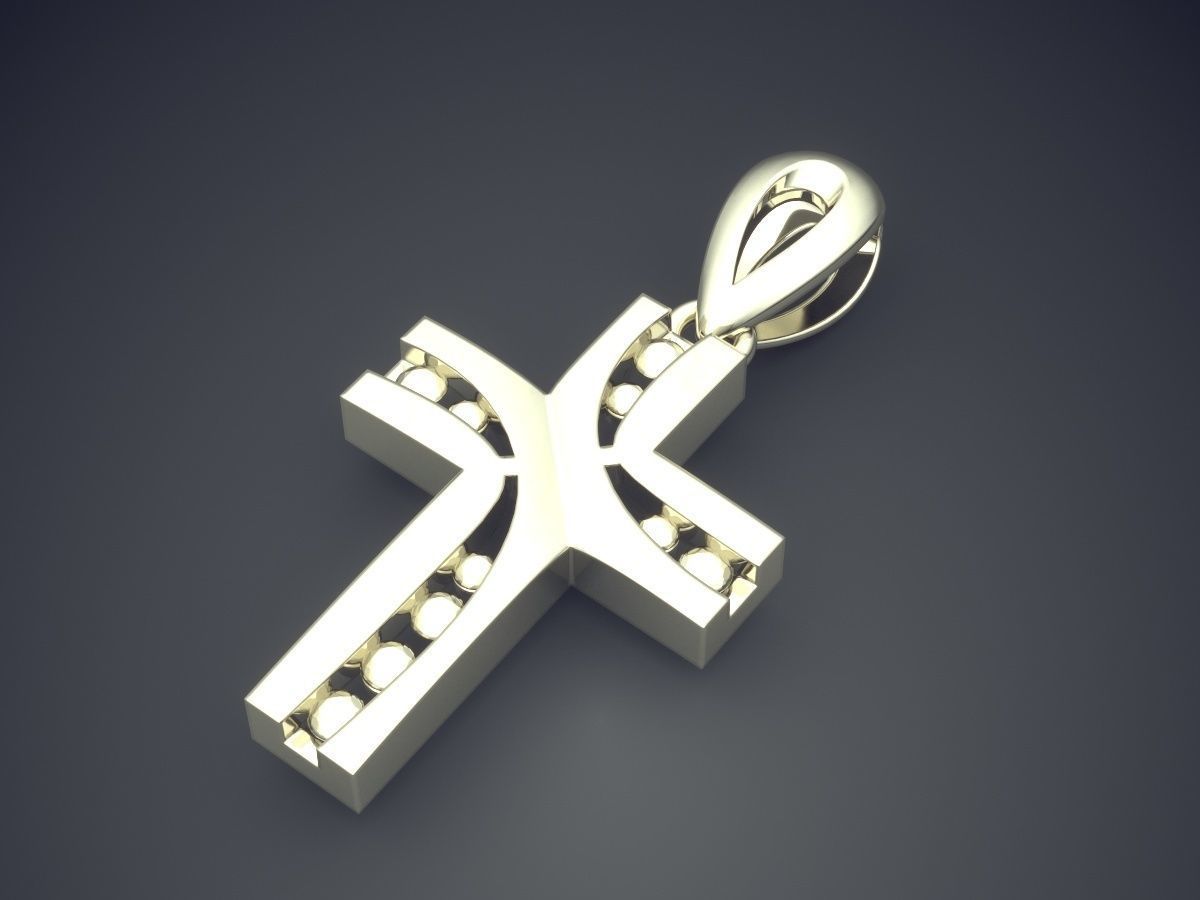 Cross Shaped Pendant CAD 5336 3D print model_1