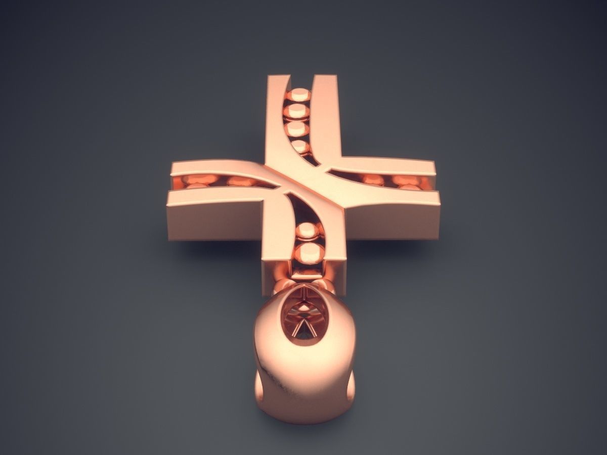 Cross Shaped Pendant CAD 5336 3D print model_2