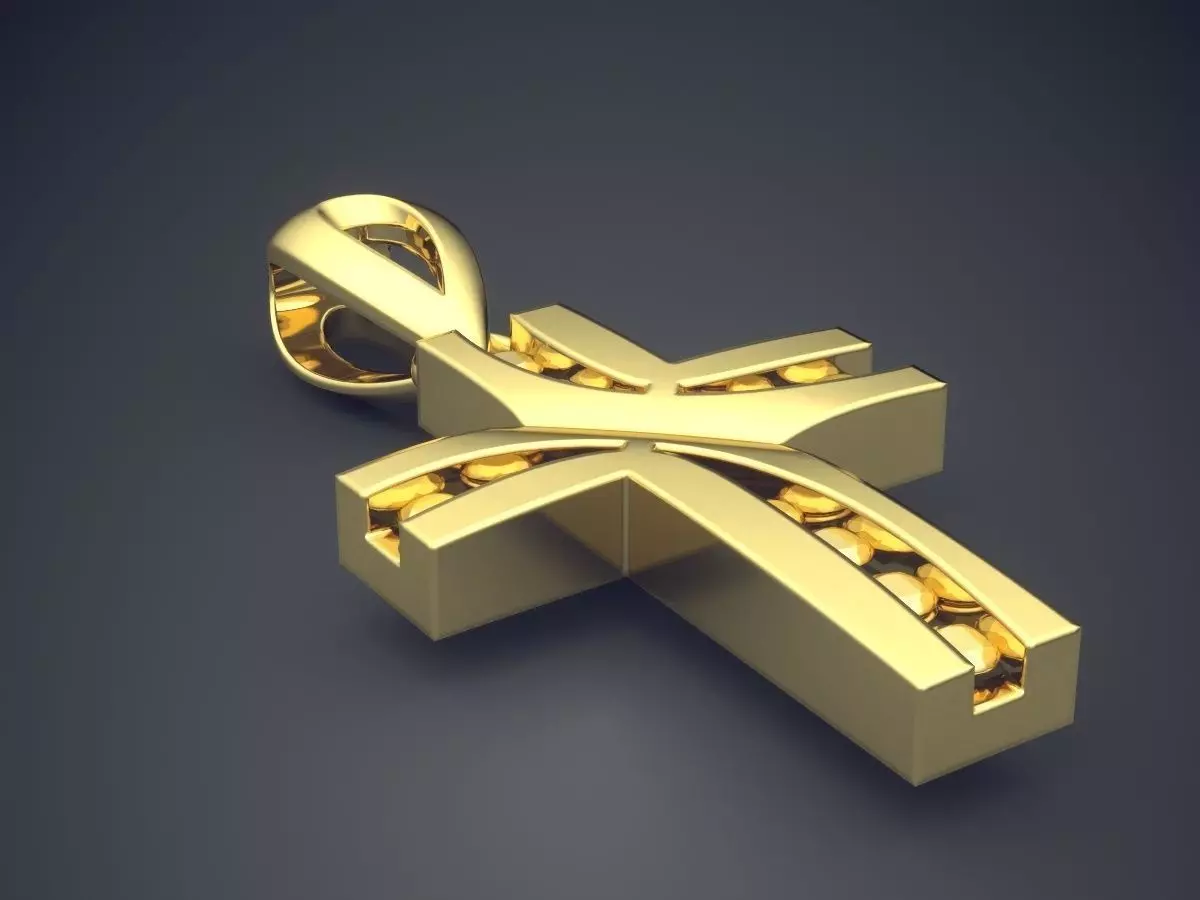 Cross Shaped Pendant CAD 5336 3D print model_0