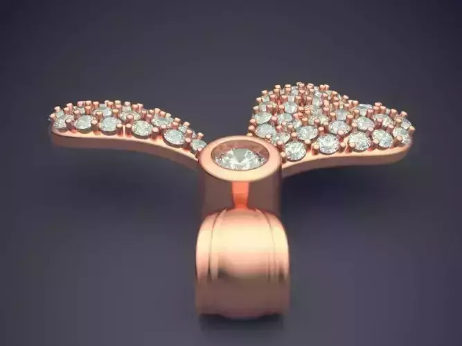 Pendant With 3 Leaves As Ornaments Covered With Diamonds CAD 5340