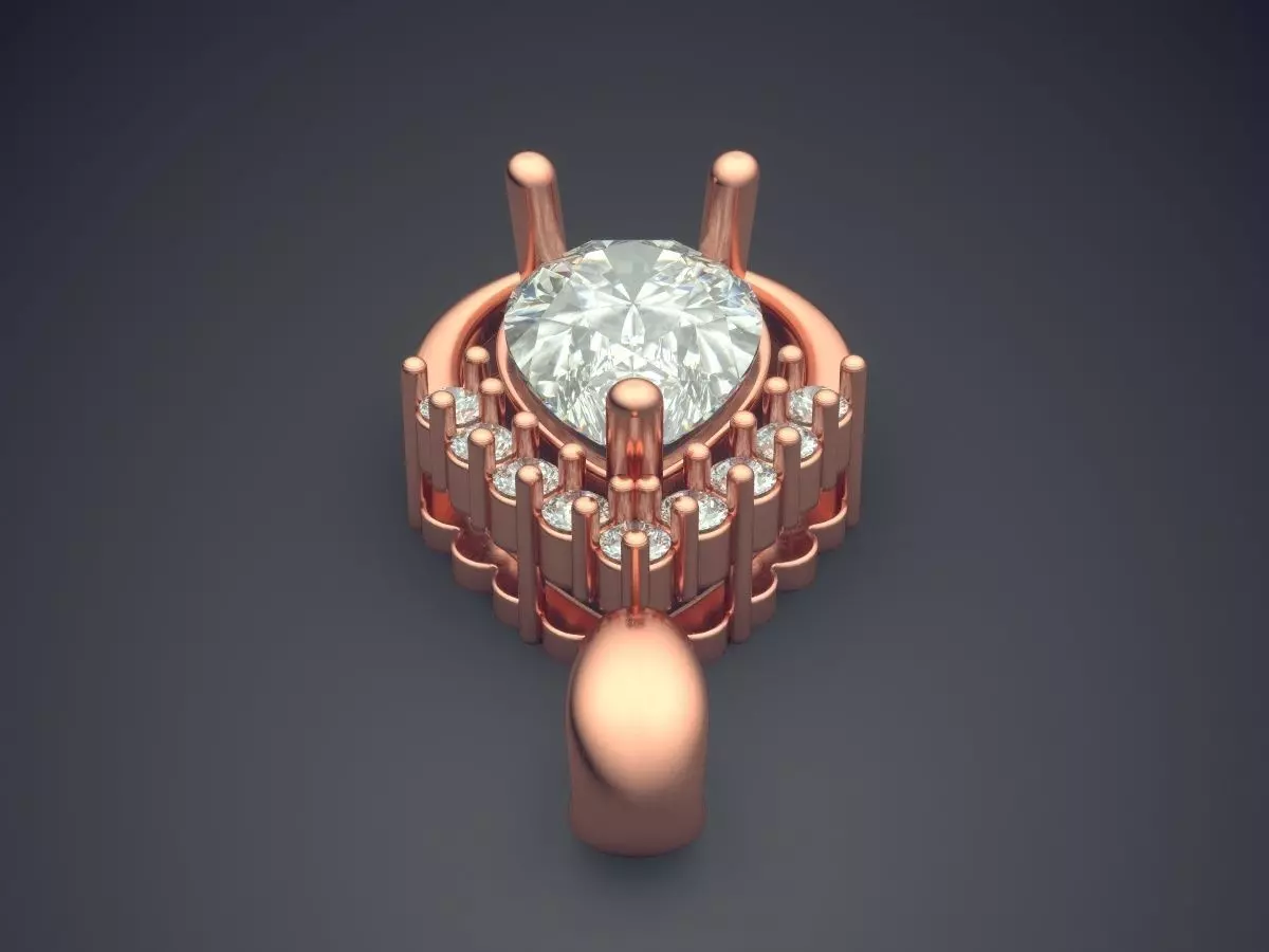 Pendant With Bunch Of Diamonds CAD 5331 3D print model_2