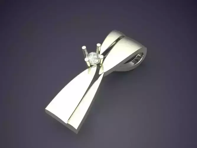 Simple Pendant With Small Diamond CAD 5329