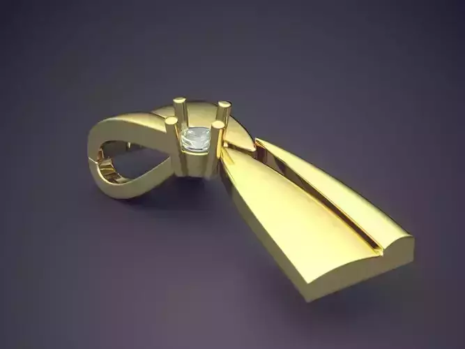 Simple Pendant With Small Diamond CAD 5329 3D print model