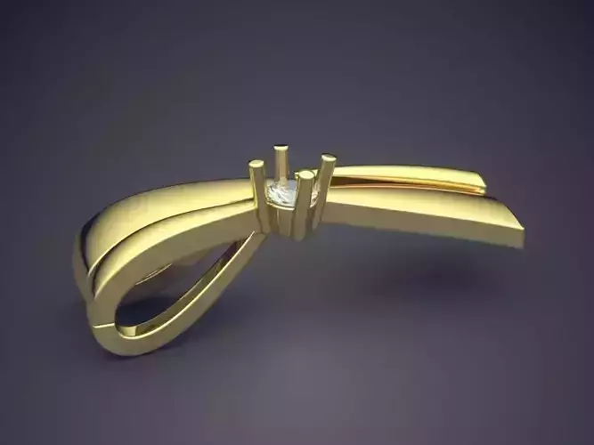 Simple Pendant With Small Diamond CAD 5329