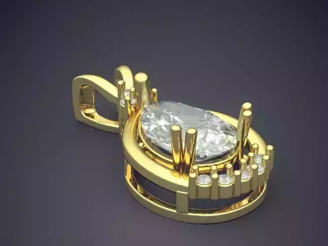 Pendant With Diamonds CAD-5320 3D print model