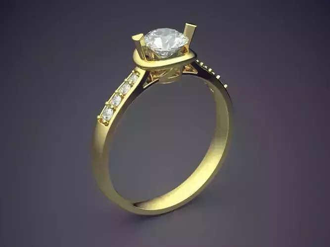 Engagement Ring With Diamonds CAD-5317