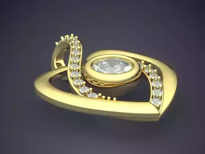Pendant With Diamonds CAD-5314 3D print model