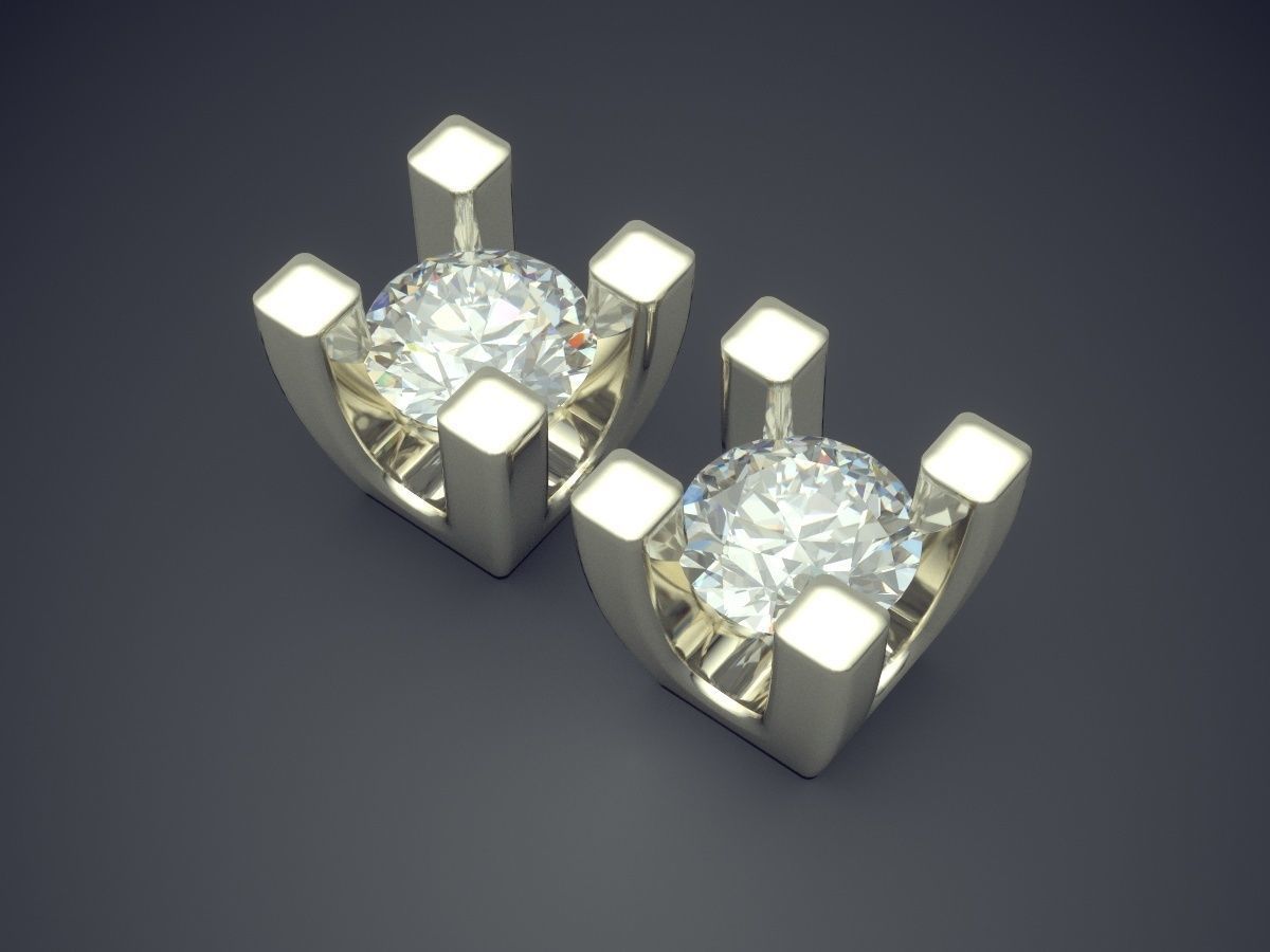 Earrings With Diamonds CAD-5311 3D print model_1