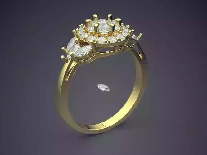 Engagement Ring With Diamonds CAD-5312