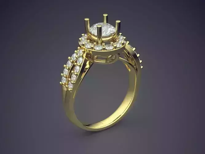 Engagement Ring With Diamonds CAD-5310