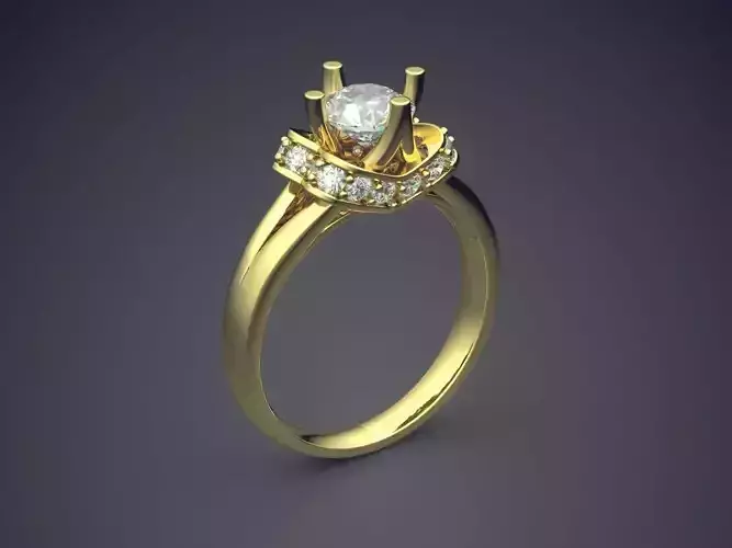 Engagement Ring With Diamonds CAD-5308