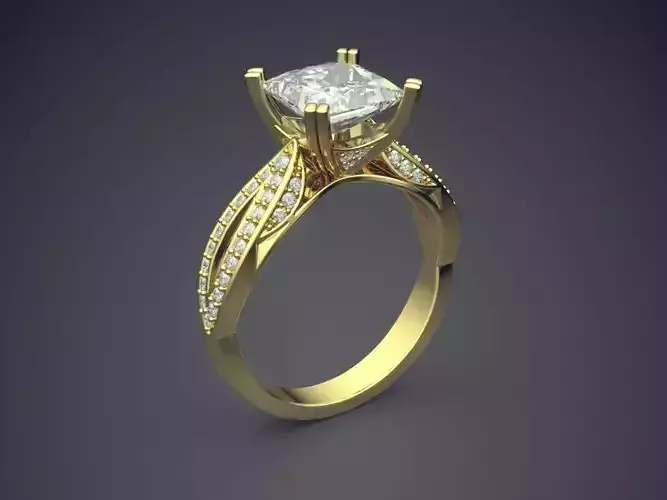 Engagement Ring With Diamonds CAD-5304