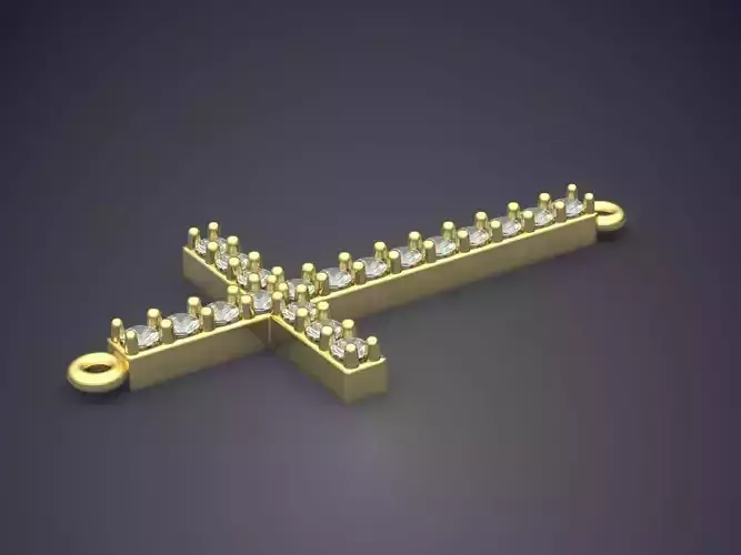 Cross Pendant With Diamonds CAD-5301