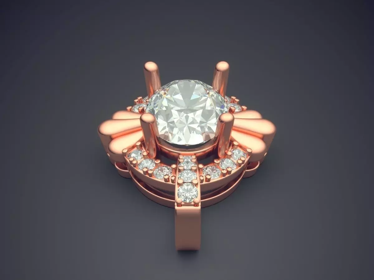 Luxurious Pendant With Diamonds CAD-5305 3D print model_2