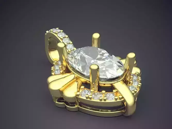 Luxurious Pendant With Diamonds CAD-5305 3D print model
