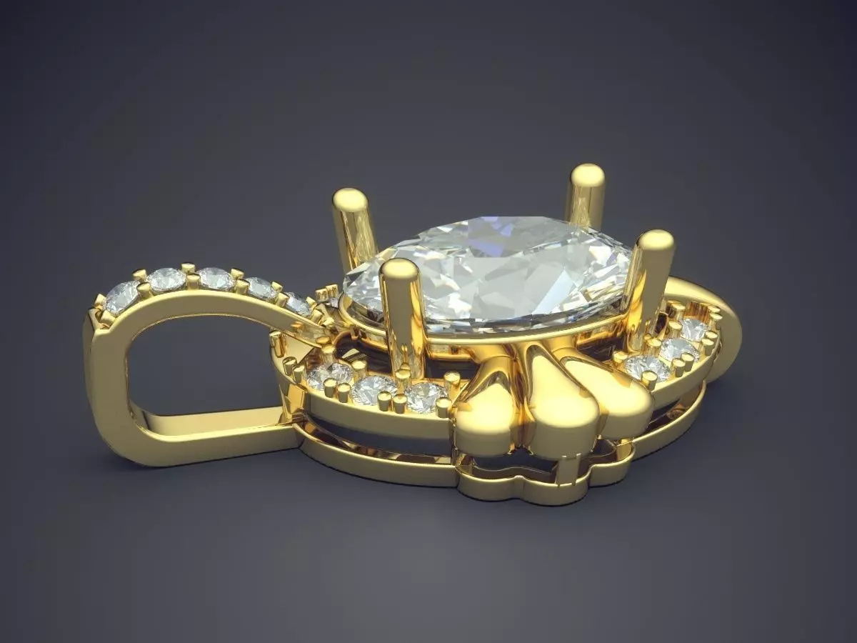 Luxurious Pendant With Diamonds CAD-5305 3D print model_3