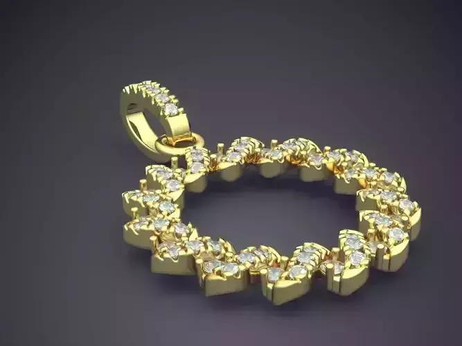 Pendant With Diamonds CAD-5298 3D print model