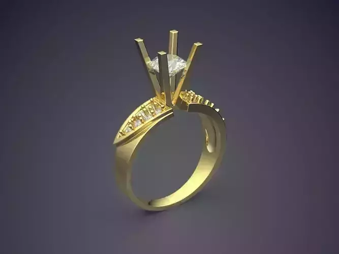 Engagement Ring With Diamonds CAD-5288